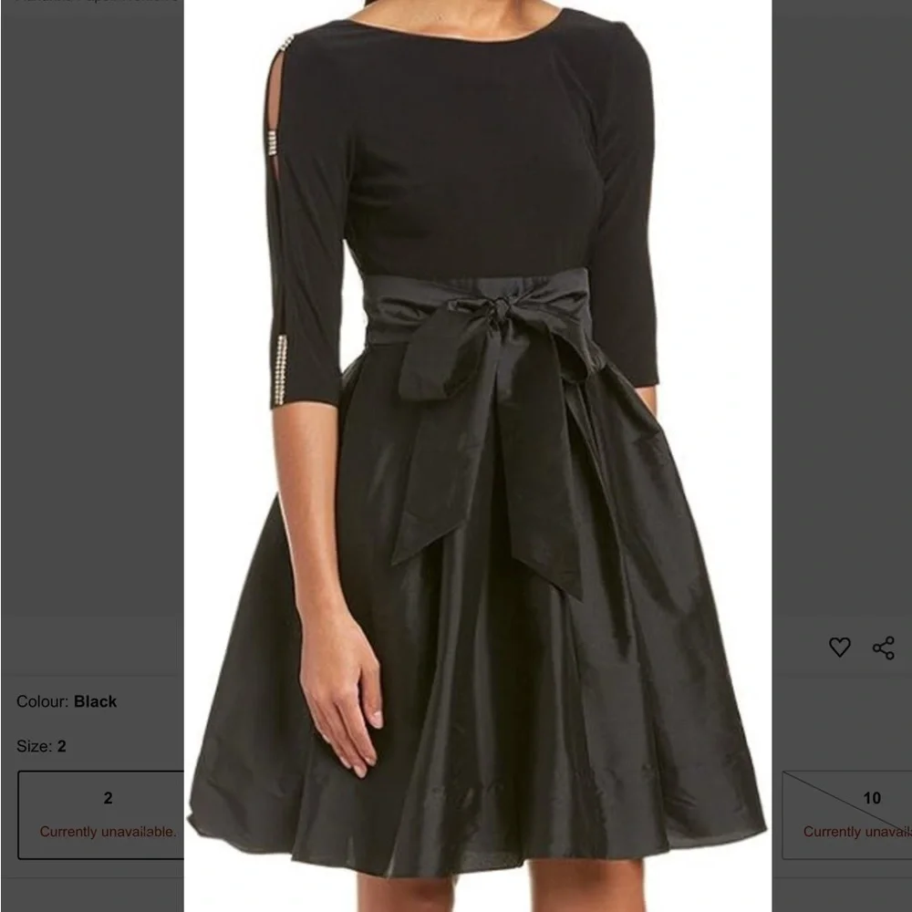 Adrianna Papell: Elegant Black Dress Midi Dress - Picture 7 of 8